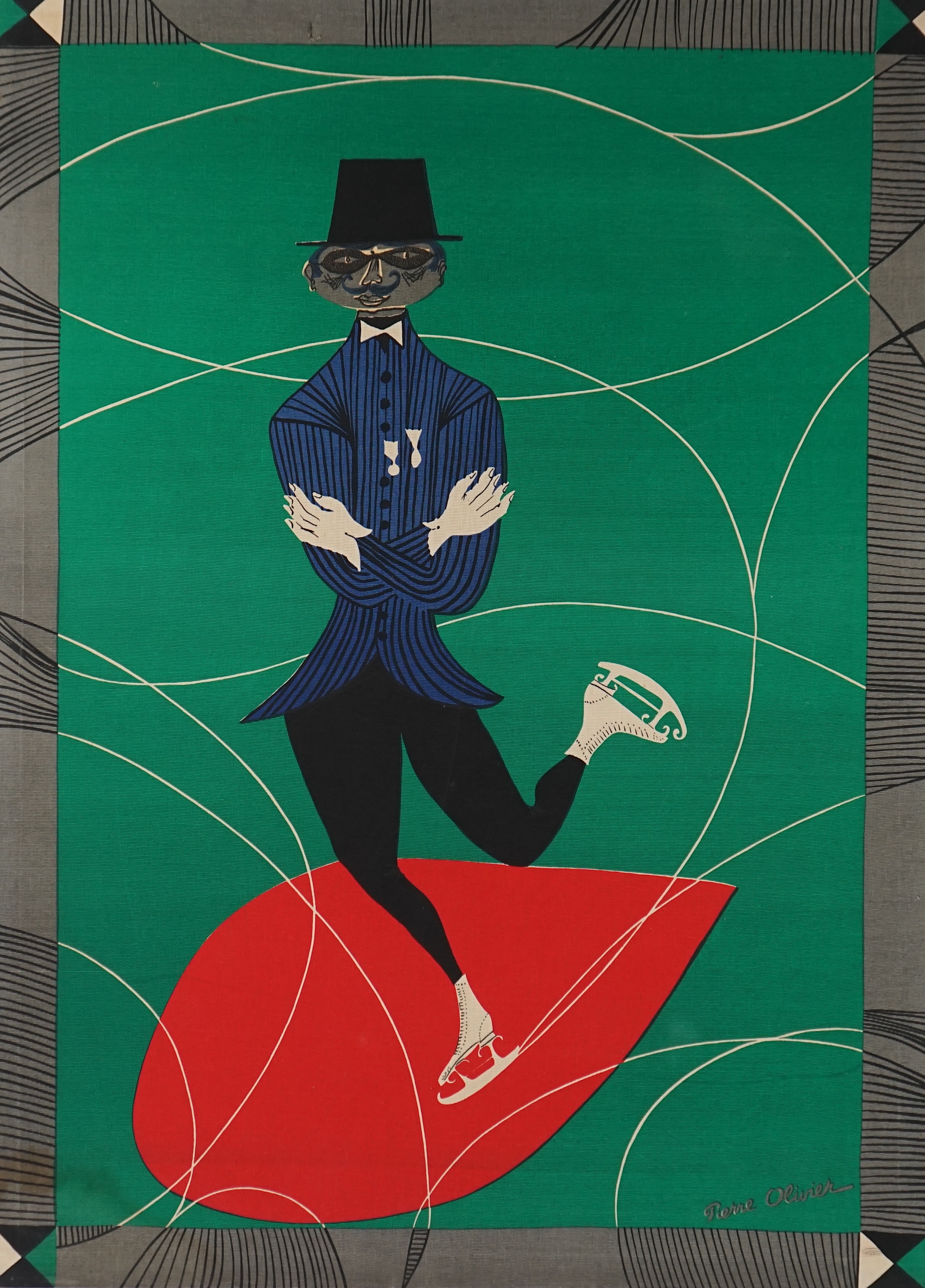 Pierre Olivier, Dandy skater, machined tapestry, 181 x 131cm